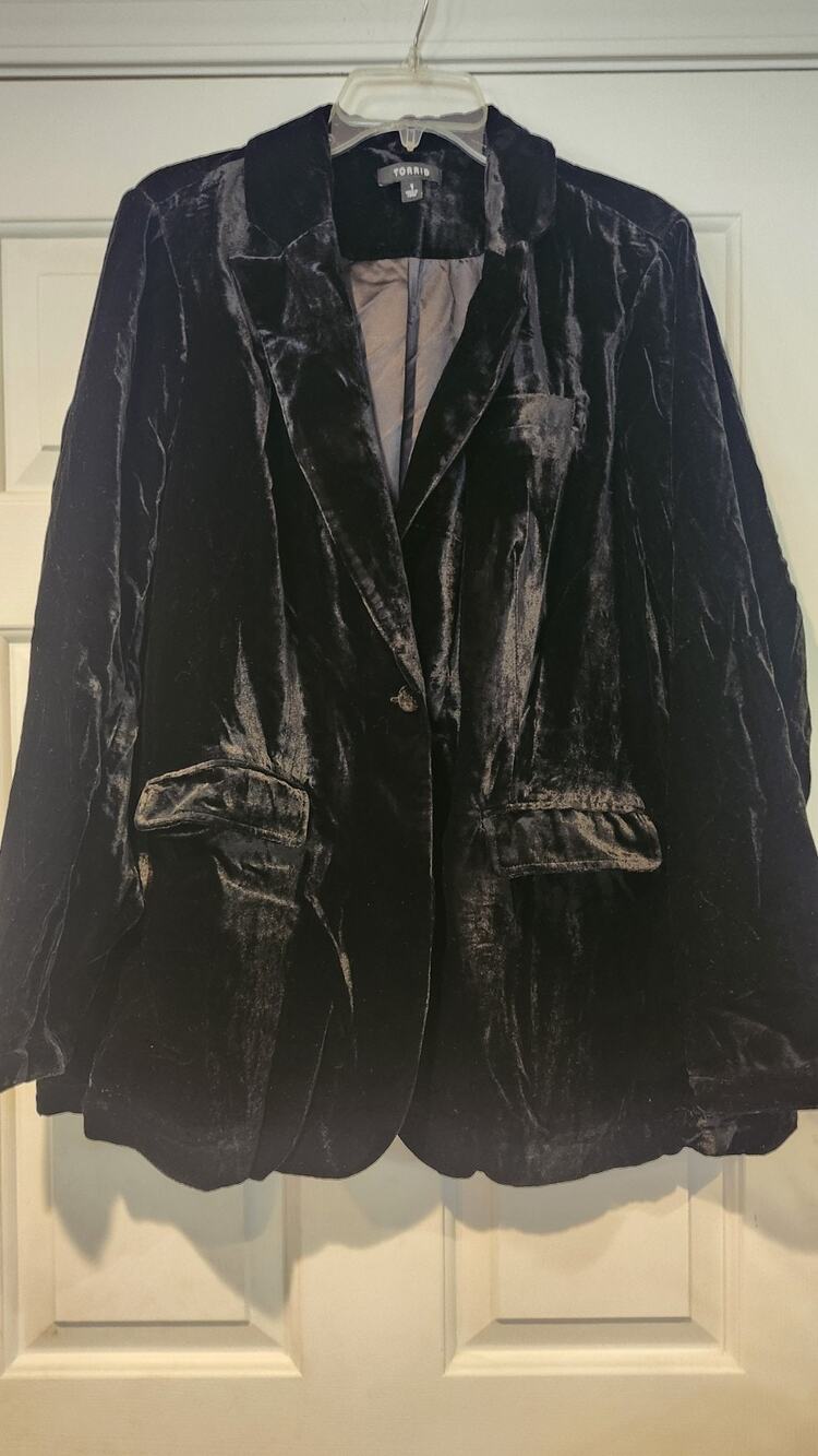 Torrid Black Velvet Blazer Jacket Womens Size Large #247